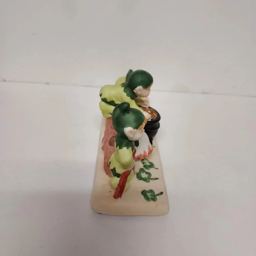 MSR Imports 1989 Vintage Porcelain Leprechaun Candle Holders - St. Patrick's Day
